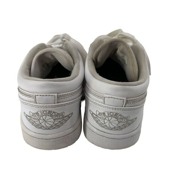 Nike Air Jordan 1 Low Triple White Sneakers Women Size 9 Lace Up Trainer Classic - Picture 7 of 15